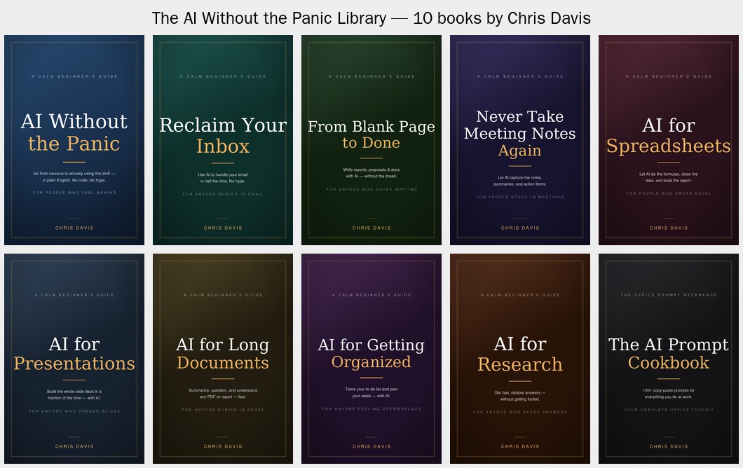 The ten books in the AI Without the Panic series